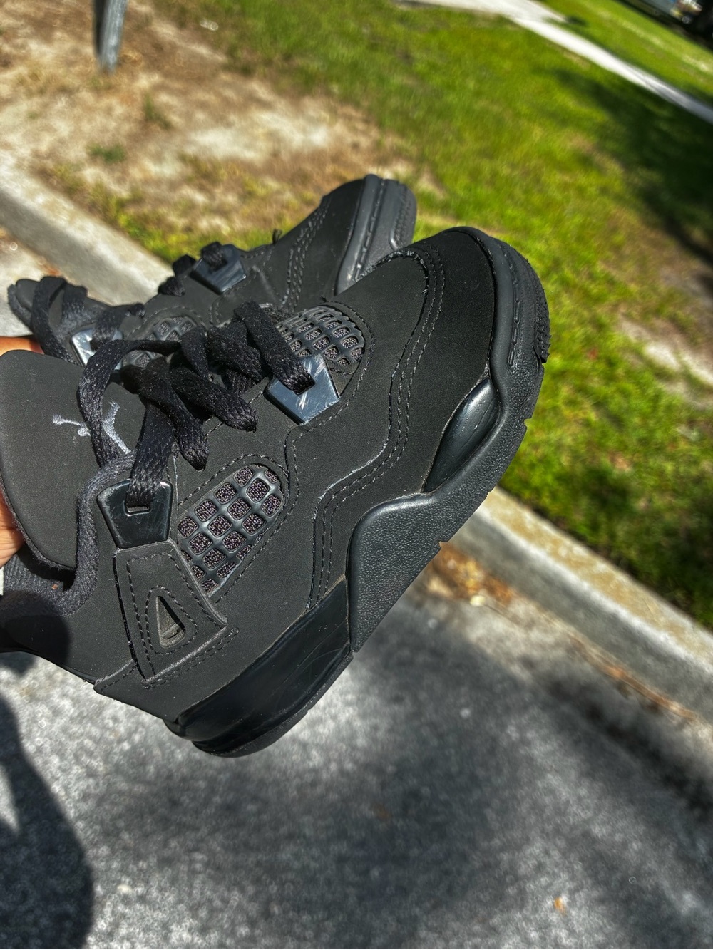 Kids Jordan 4 Black Cat Sneakers